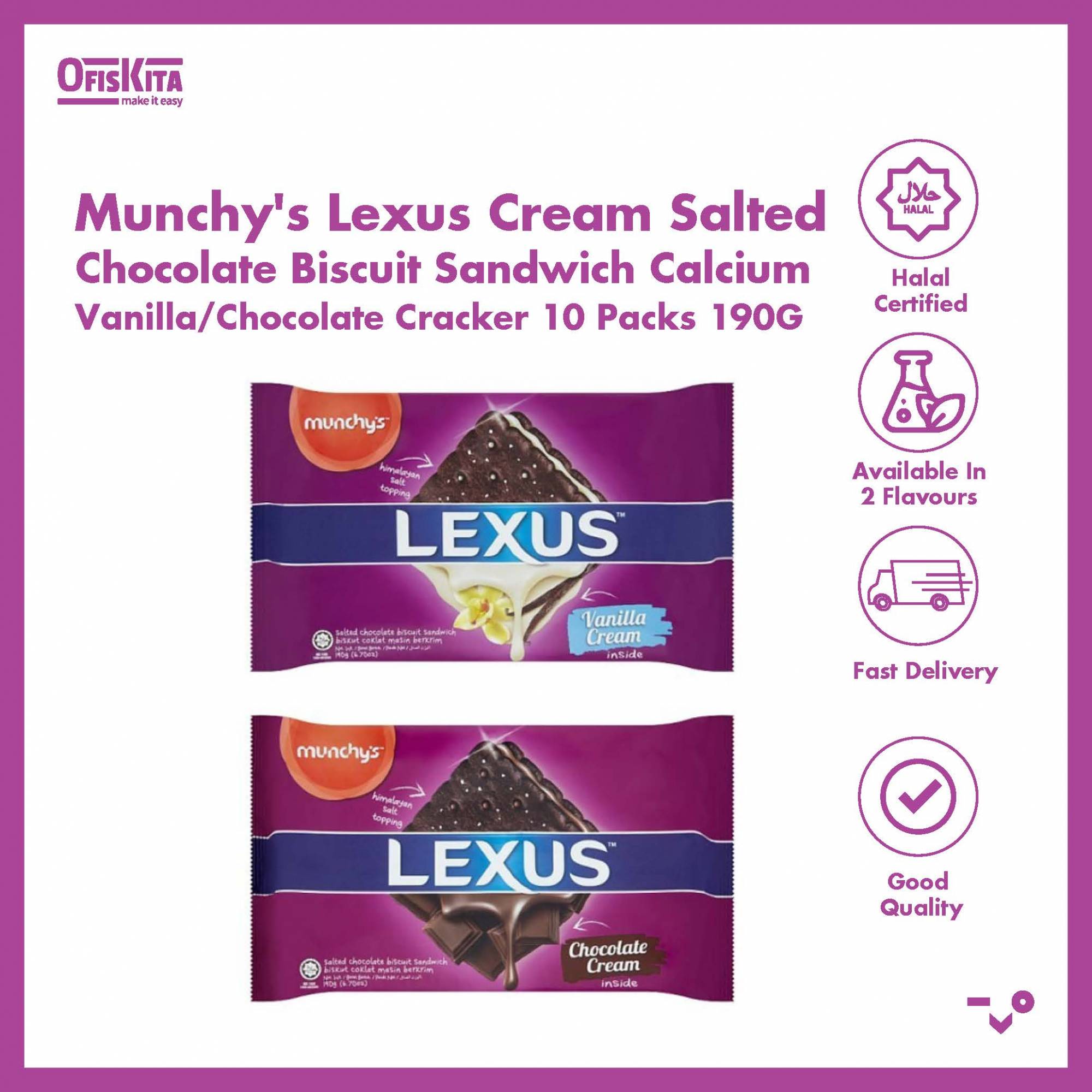Ofiskita Munchy s Lexus Vanilla Chocolate Cream Salted Chocolate 